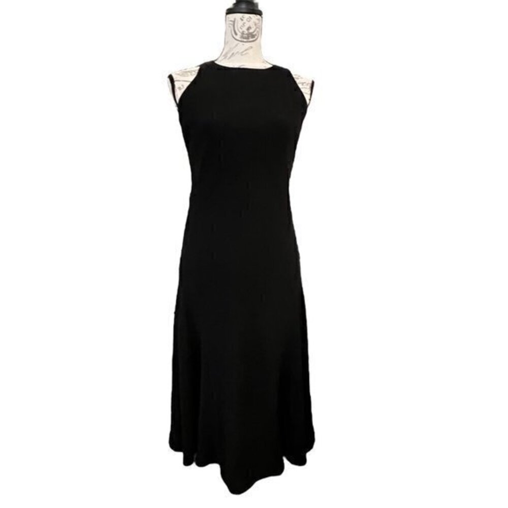 Lauren Ralph Lauren Black Trapeze Swing Sleeveless Dress Women Size‎ 4 Party EUC